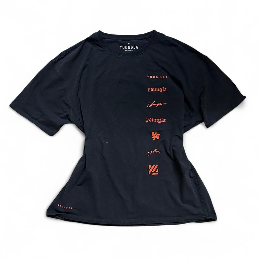 YoungLA Black Tee with Subtle Design